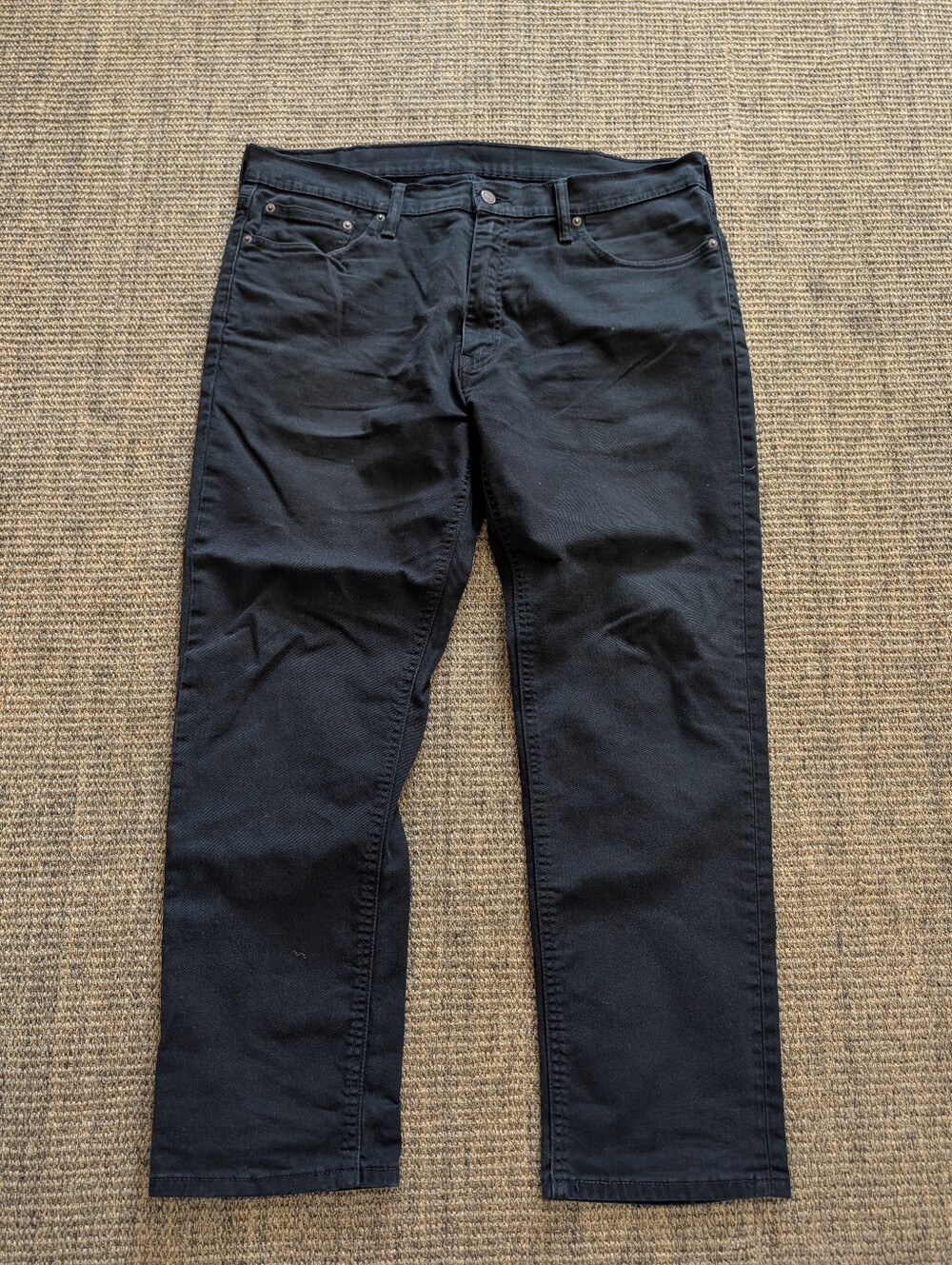 Levi's 541 Athletic Taper Jeans Mens 38x28 Black Stretch Denim Pre Owned